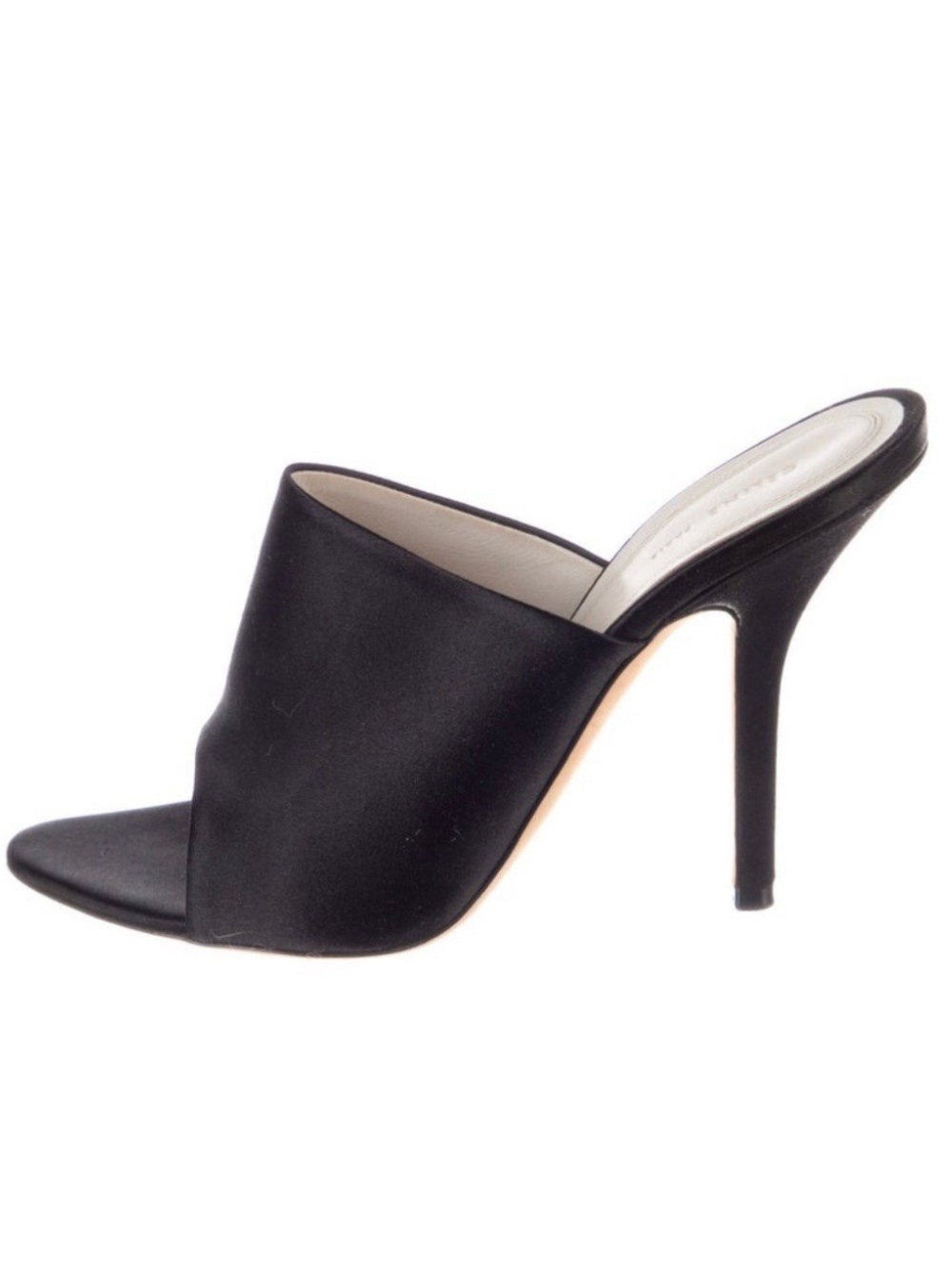 CELINE Paris black satin mules Heels Size 35 Pump
